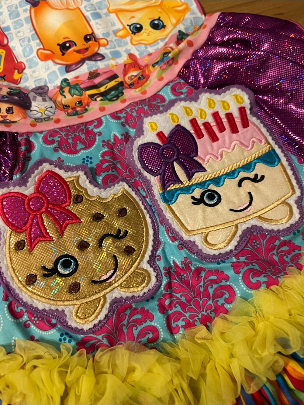 Shopkins Pink Multi-Color Ruffle Character Party Dress - Picture 2 of 8
